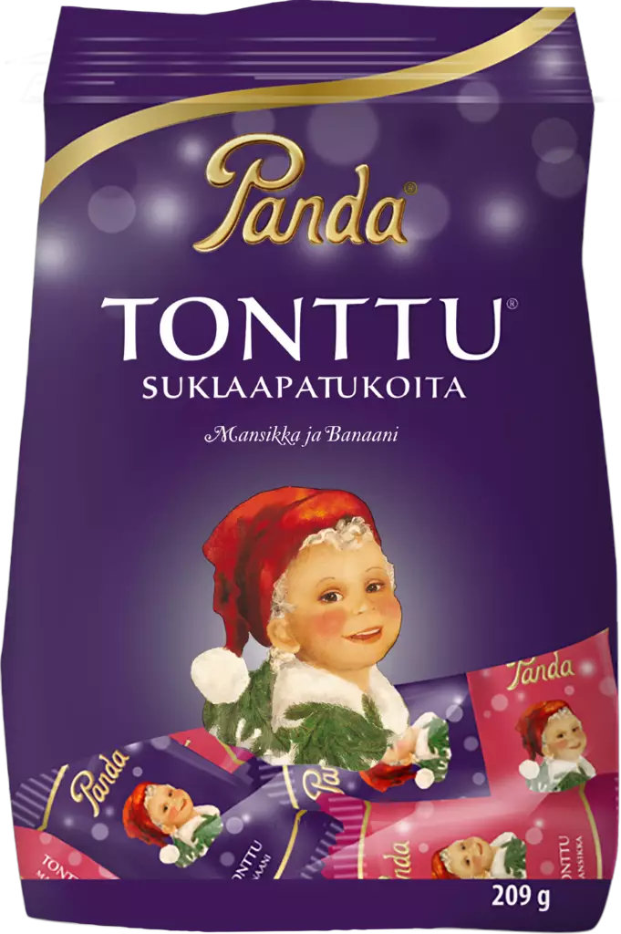Panda Tonttu suklaapatukoita 209G - Joulumakeiset - 6412500003858 - 1