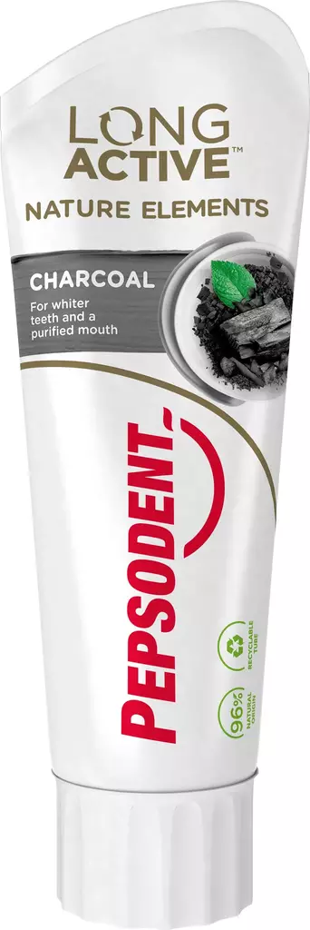 Pepsodent Long Active Charcoal 75ml - Hammastahnat - 8717163727188 - 1