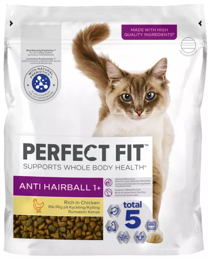 Perfect Fit Antihairball 1+ Kanaa 750g - Kissan kuivaruoat - 4008429160158 - 1
