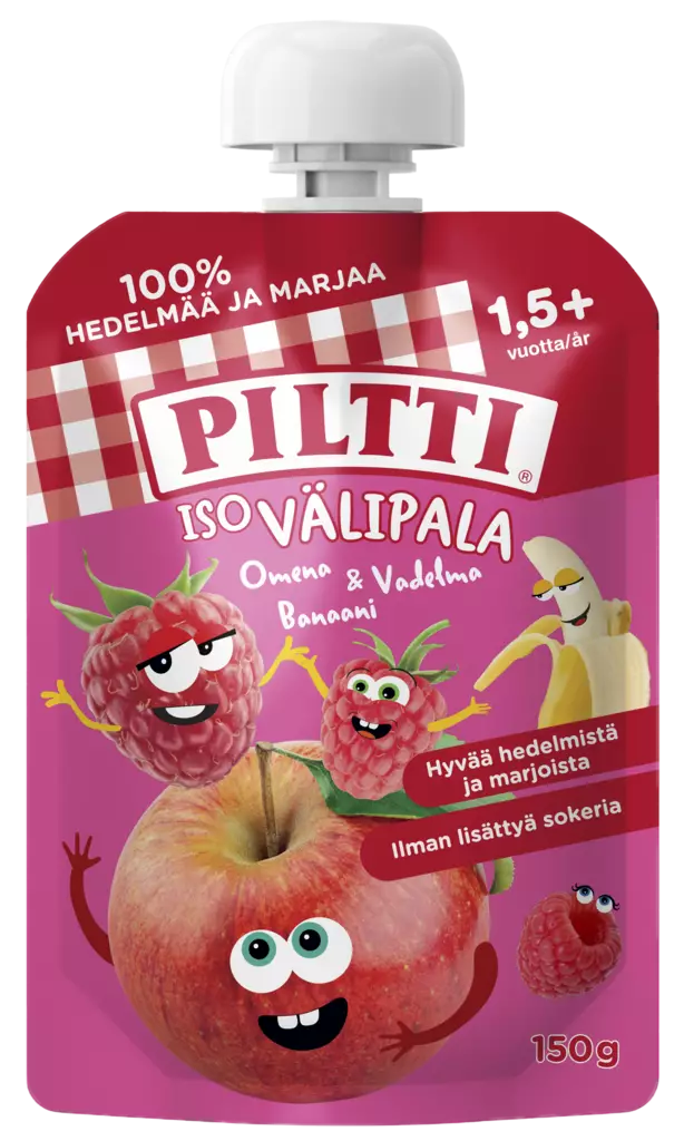 Piltti iso välipala omena/vadelma/banaan - Lasten ruoka ja juoma - 8445290398178 - 1