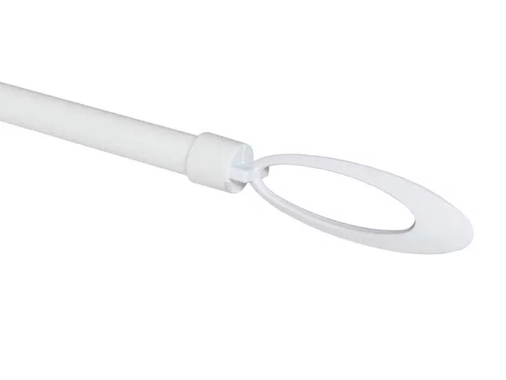 Pisla Luna verhotanko 120-210 cm teräs/mattavalkoinen - Verhotangot ja verhotarvikkeet - 6414676025948 - 1