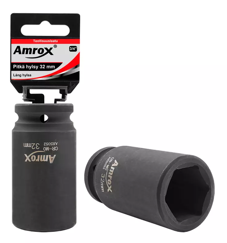 Pitkä voimahylsy 3/4" 41 mm - 3/4 Hylsyt - 6420286901848 - 1