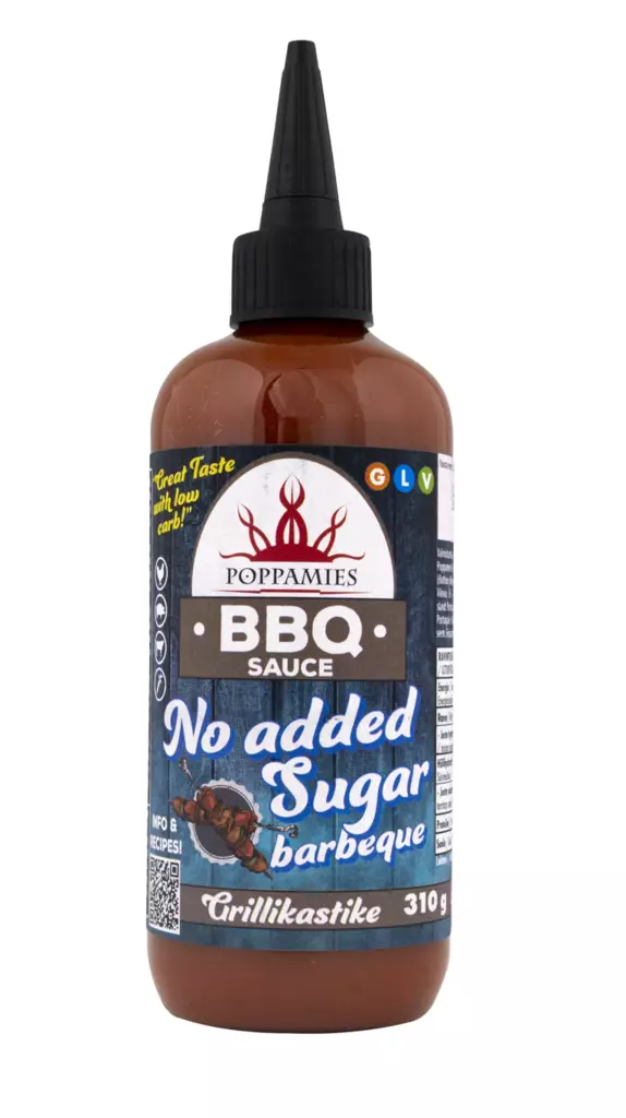Poppamies bbq sauce No added sugar 310g - Majoneesit,maustekastikkeet ja tahnat - 6430078921008 - 1