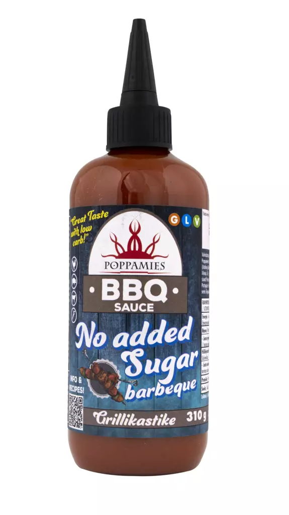 Poppamies bbq sauce No added sugar 310g - Majoneesit,maustekastikkeet ja tahnat - 6430078921008 - 1