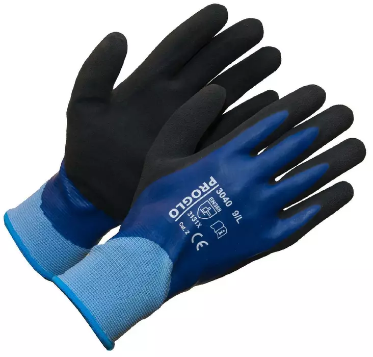 PROGLO Tuplapinnoitettu latexsormikas, koko 7 - Työkäsineet - 6419746115758 - 2