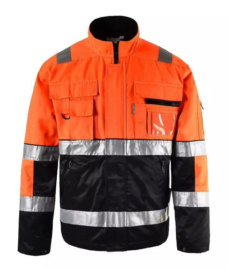 Protect MO915 vuorellinen oranssi-musta huomio-työtakki /48 - Työtakit ja Liivit - 6419746109788 - 1