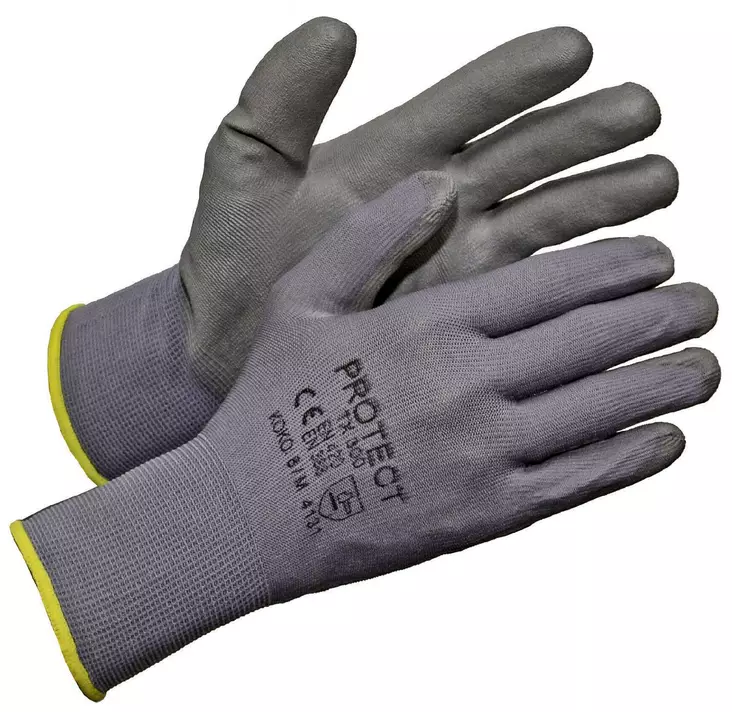 PU-pinnoitettu sormikas, harmaa, koko 7 - Työkäsineet - 6419746104028 - 1