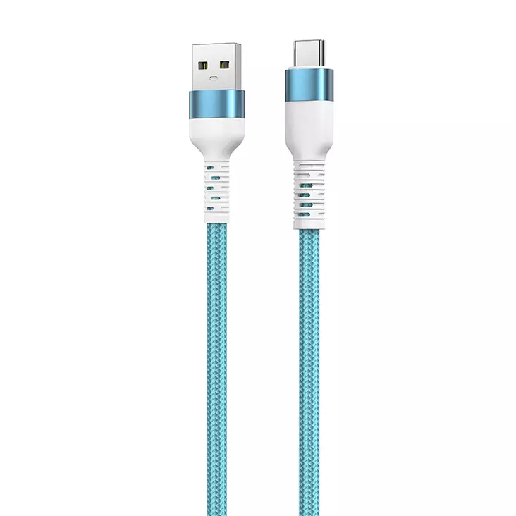 Punottu kaapeli USB-A -USB-C 60w 2m sin. - Puhelintarvikkeet ja laturit - 6430076525178 - 1