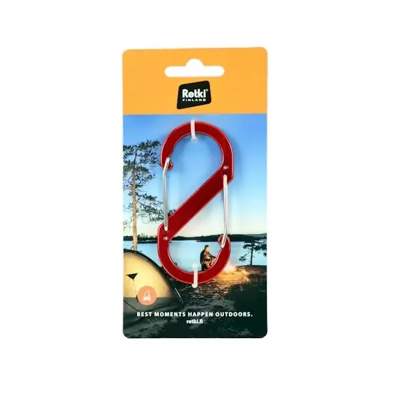 Retki s-karabiini 85 mm alumiini punainen - Koukut ja hakat - 6418536026908 - 1