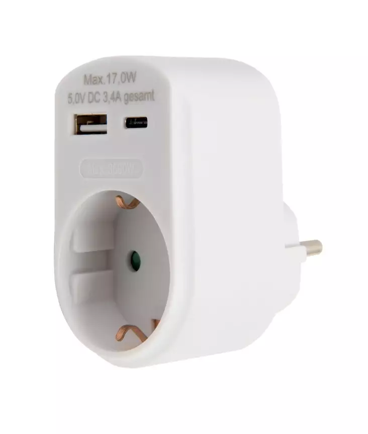 Roosa nauha pistoke usb-c & a 3,4a - Puhelintarvikkeet ja laturit - 6435200300188 - 1