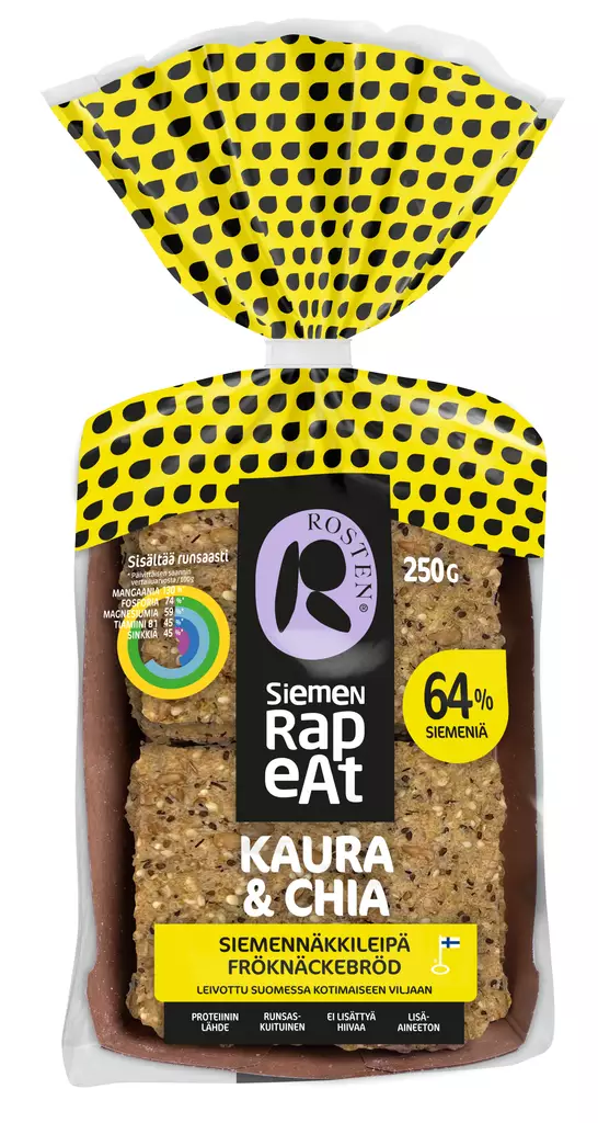 Rosten Siemen Rapeat Kaura & Chia 250g - Elintarvikkeet - 6409770080108 - 1