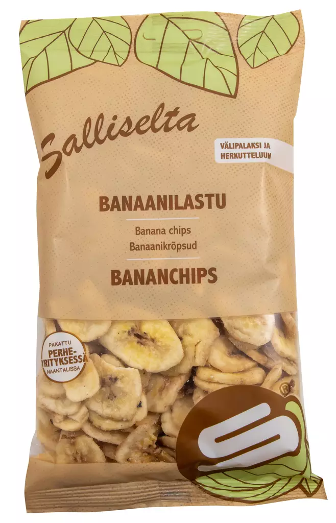 Salliselta Banaanilastu 250g - Kuivatuotteet ja leivonta - 6436501016808 - 1