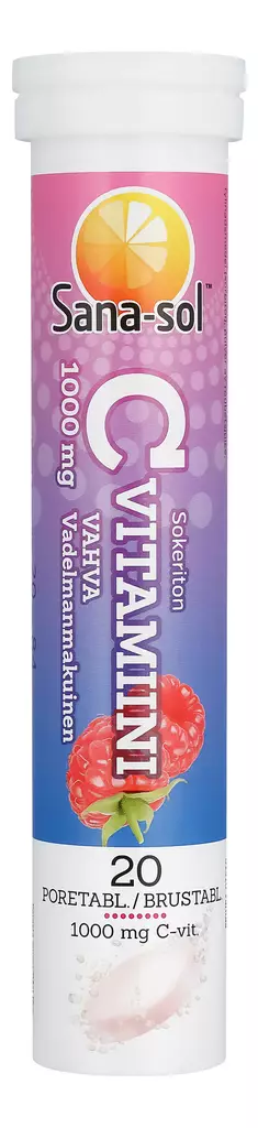 Sana-sol vadelma poretabletti 1000mg - Vitamiinit ja mineraalit - 5702071506188 - 1