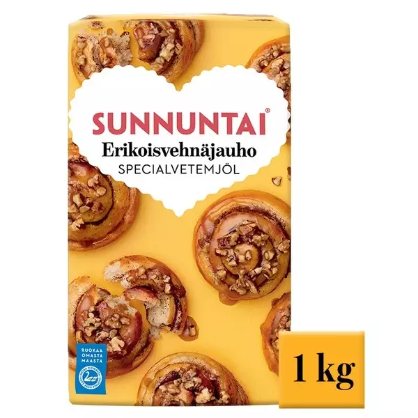 Sunnuntai erikoisvehnäjauho 1kg - Elintarvikkeet - 6416597211288 - 1