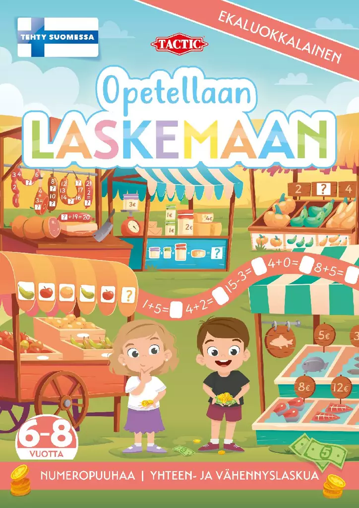 Tactic Opetellaan Laskemaan puuhakirja - Väritys- ja puuhakirjat - 6416739589398 - 1
