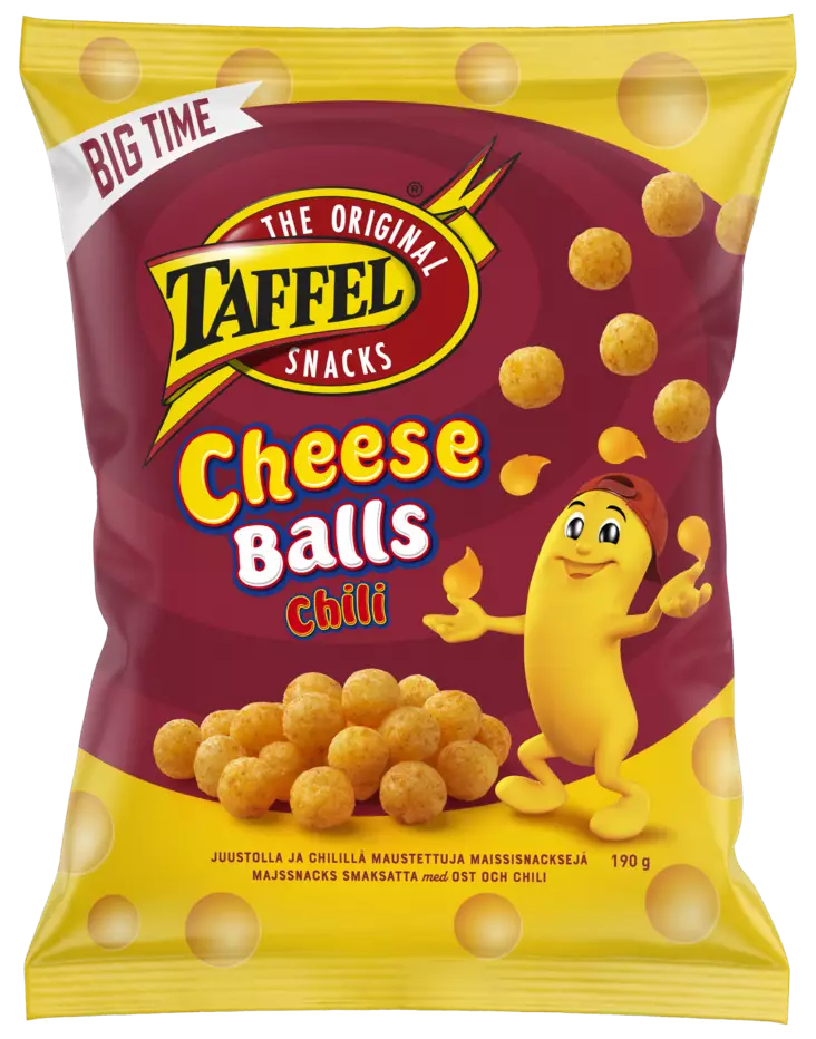 Taffel cheese Balls chili 190g - Sipsit, snacksit ja pähkinät - 6410380049768 - 1