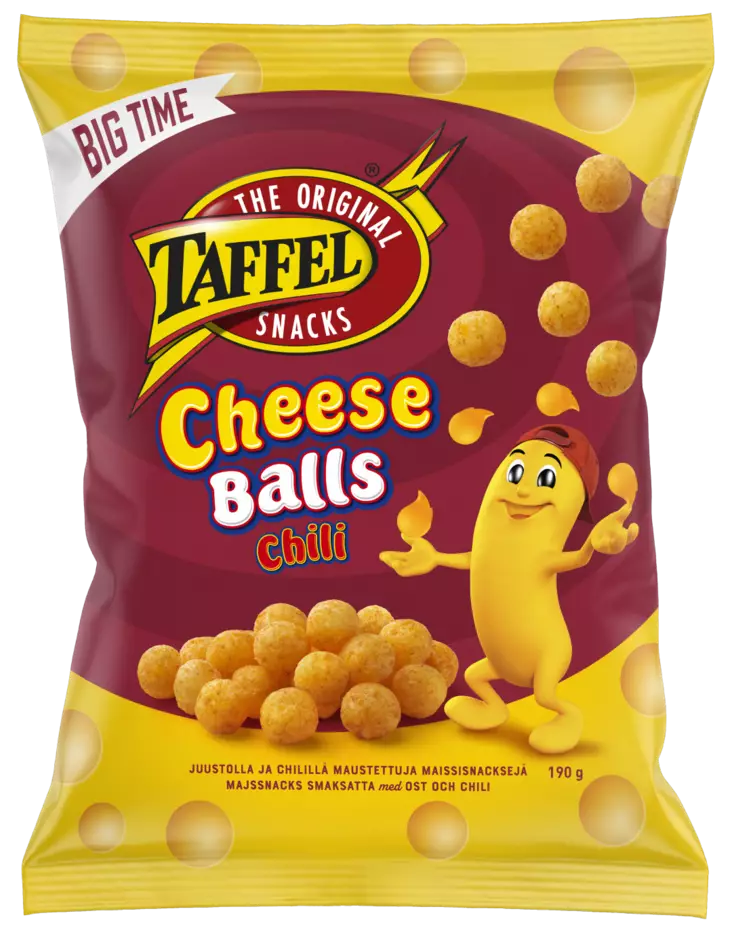 Taffel cheese Balls chili 190g - Sipsit, snacksit ja pähkinät - 6410380049768 - 1