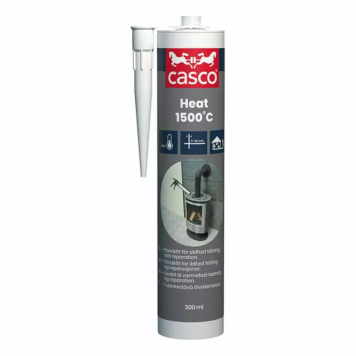 Tiivistemassa Casco Heat 1500 C 300ml musta - Silikonit ja akryylit - 7311980118078 - 1