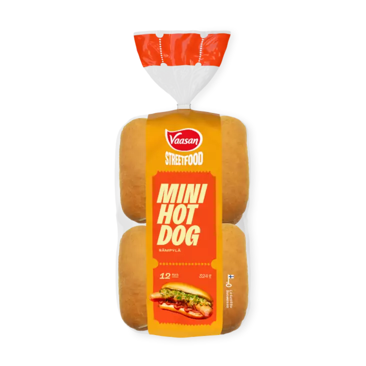 Vaasan mini hot dog 12kpl/324g - Elintarvikkeet - 6408180733338 - 1