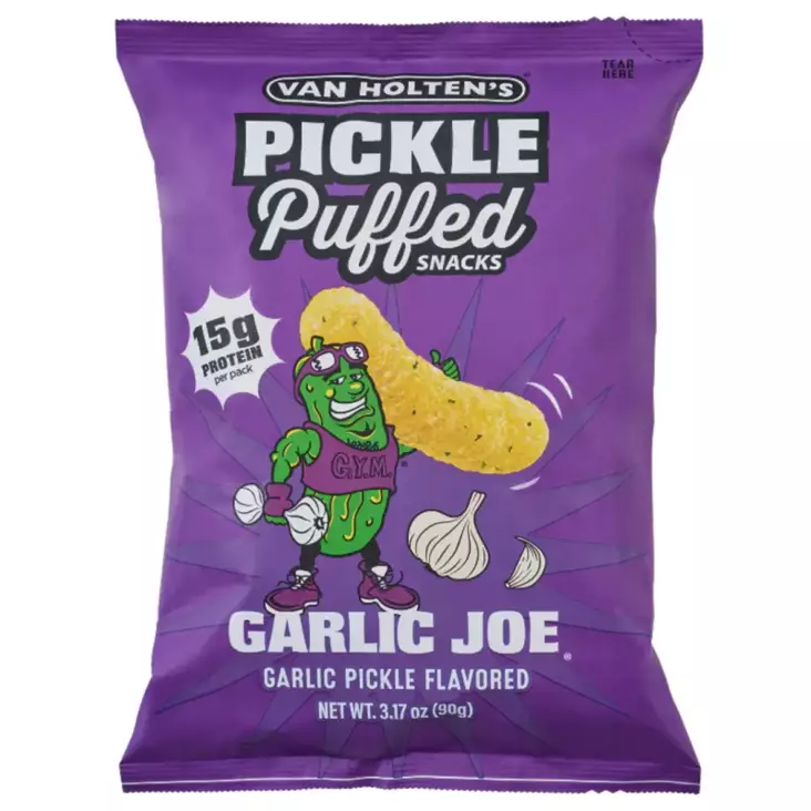 Van Holtens Garlic Joe Pickle Puffs 90g - Sipsit - 5060318667598 - 1