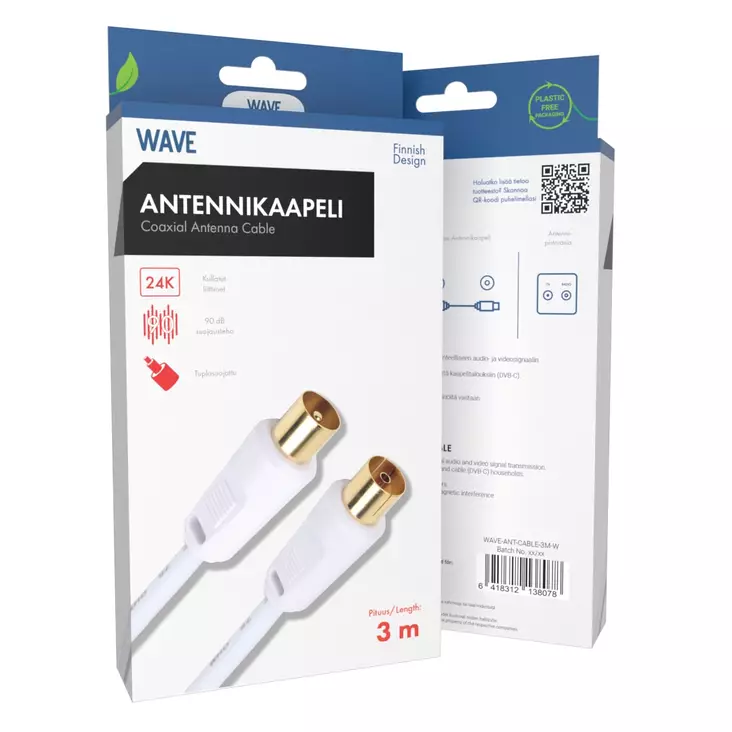 Wave antennikaapeli tuplasuojattu 3M - Antennijohdot ja kaapelit, antennit - 6418312138078 - 1