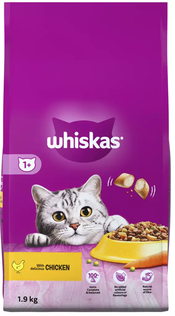 Whiskas 1+ Kanaa 1,9kg - Kissan kuivaruoat - 5900951305818 - 1