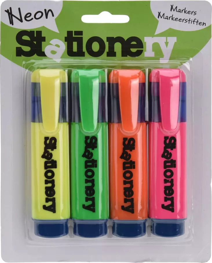 Yliviivaustussi 4kpl/ pkt - Tussit, kuitukynät ja korostuskynät - 8711295830488 - 1