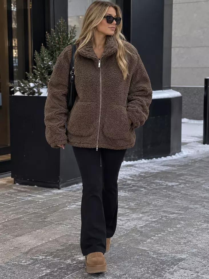 Zink keinokarvatakki Lina brown - Naisten ulkoiluvaatteet - 731259174797 - 1