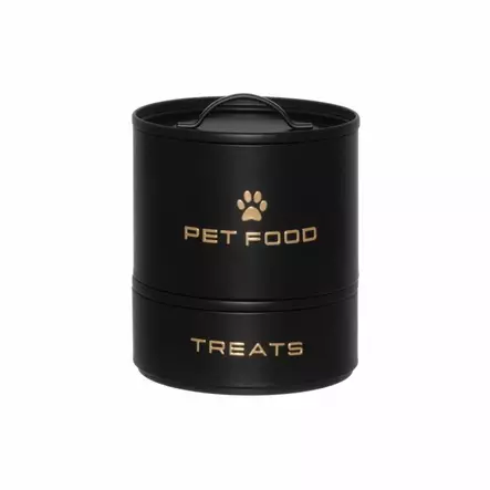 4Living Lemmikin ruoka- ja herkkulaatikko 21,5x21,5x26,5 1kg, musta - Koiran tarvikkeet - 6410416526119 - 1