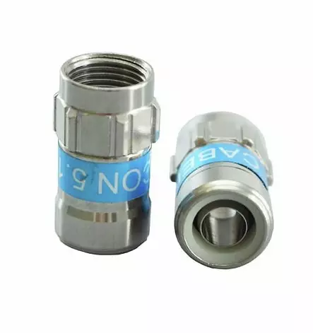 F-liitin kompressio työkaluton 2 kpl - Antennijohdot ja kaapelit, antennit - 6438140980649 - 1