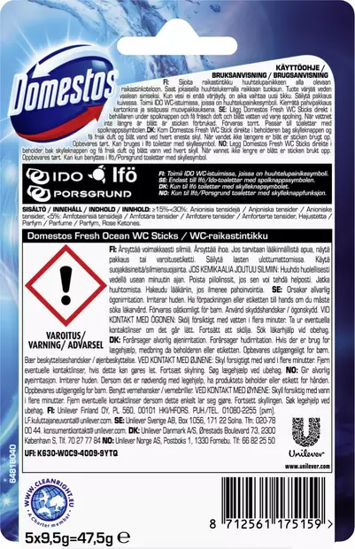 Domestos Ocean 5kpl Wc-raikastintikku - Kodin pesuaineet - 8712561175159 - 2