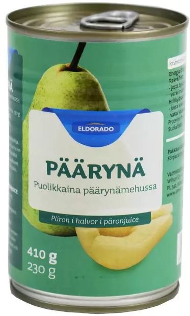 Eldorado päärynänpuolikkaat päärynämehussa 410/230g - Hedelmä- ja marjasäilykkeet - 6430075662089 - 1