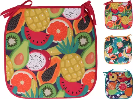 Istuintyyny 38x38cm hedelmäkuviointi - Istuinpehmusteet - 8721037383769 - 1