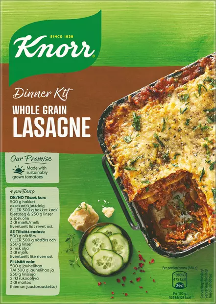Knorr Täysjyvä Lasagne 165g - Texmex - 8720182572899 - 1