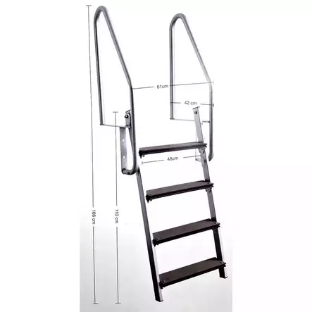 Laituritikas käännettävä 4 askelmaa - Tikkaat - 6438168104119 - 1