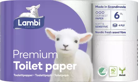 Lambi Premium WC-paperi 6rl valkoinen - WC-paperit - 6414301095919 - 1