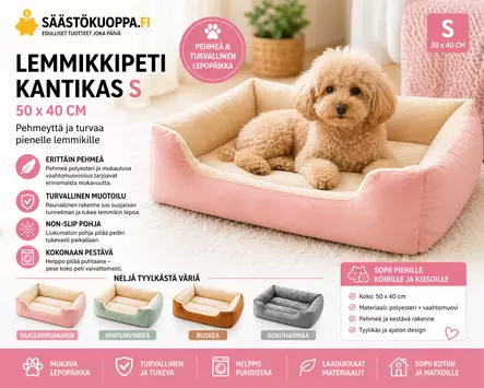 Lemmikinpeti kantikas S 50x40cm - Lemmikkien pedit ja makuualustat - 6438506014179 - 1