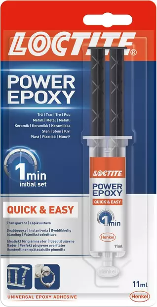 Loctite power epoxy 1min 11ml - Epoksit ja 2K liimat - 7332531091459 - 1