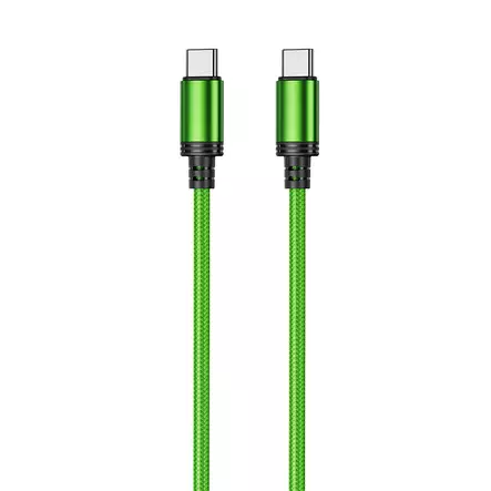 Punottu kaapeli USB-C -> USB-C, 30W, 480 Mbps, 1m, limevihreä - Puhelintarvikkeet ja laturit - 6430076525239 - 1