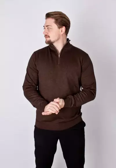 Puuvillaneule vetoketjukaulus - Miesten paidat ja puserot - 7330564133000 - 1