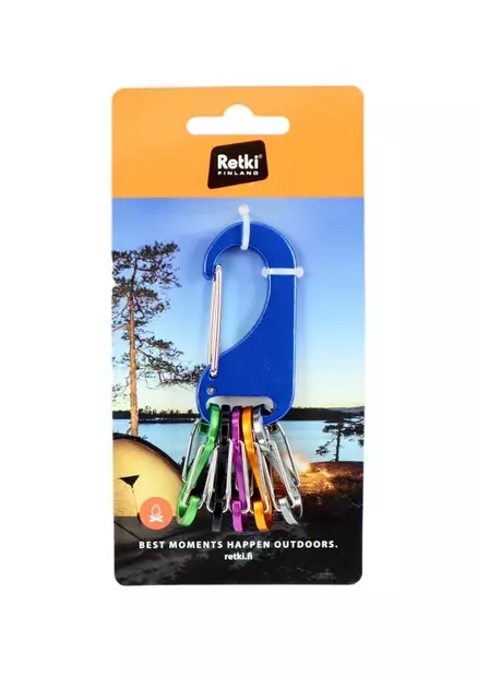 Retki karabiini-avaimenperä 5 avaimelle sininen - Koukut ja hakat - 6418536026809 - 1