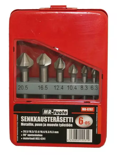 Senkkausteräsetti HSS 6-os - Metalliporanterät - 6430032155319 - 2