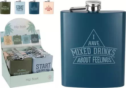 Taskumatti kuviolla teräs, 270ml - Juomapullot ja shakerit - 8721037373869 - 1