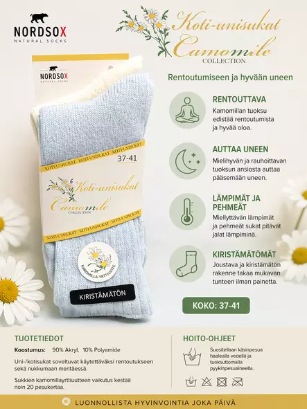 Unisukat Kamomilla 2-pack 37-40 - Naisten sukat ja sukkahousut - 6438159078139 - 1