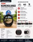 Polkupyörän numerolukko 10X650mm - Lukot - 6438159095389 - 1