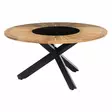 Pöytä pyöreä 150 cm tiikki ja lasi - Puutarhapöydät - 6410416128429 - 3