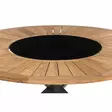 Pöytä pyöreä 150 cm tiikki ja lasi - Puutarhapöydät - 6410416128429 - 2
