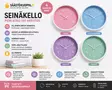 Seinäkello 20x4cm värilajitelma - Seinäkellot - 6438506012199 - 1