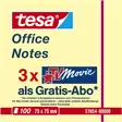 Tesa viestilappu 100kpl 75X75 keltainen - Vihkot, lehtiöt, muistikirjat - 4042448812599 - 1