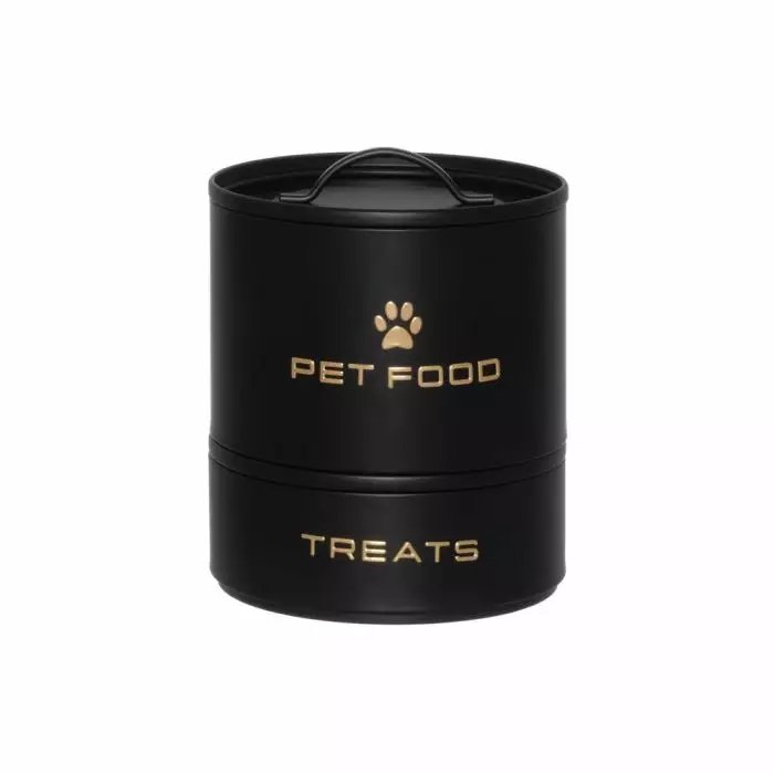 4Living Lemmikin ruoka- ja herkkulaatikko 21,5x21,5x26,5 1kg, musta - Koiran tarvikkeet - 6410416526119 - 1